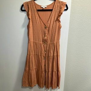 Women’s peach button down dress